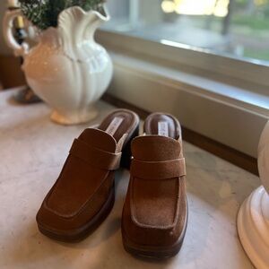 Steve Madden Brown Suede Loafer Mules